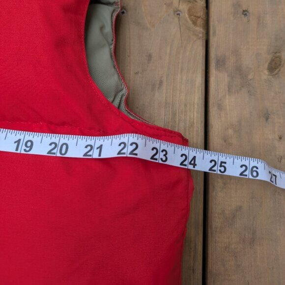 Vintage Snow Goose Puffer Vest Red Beige Made in Canada L/G - Picture 4 of 7